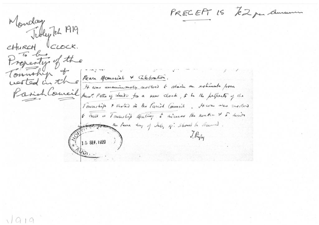 Parish Council Minutes July 1919