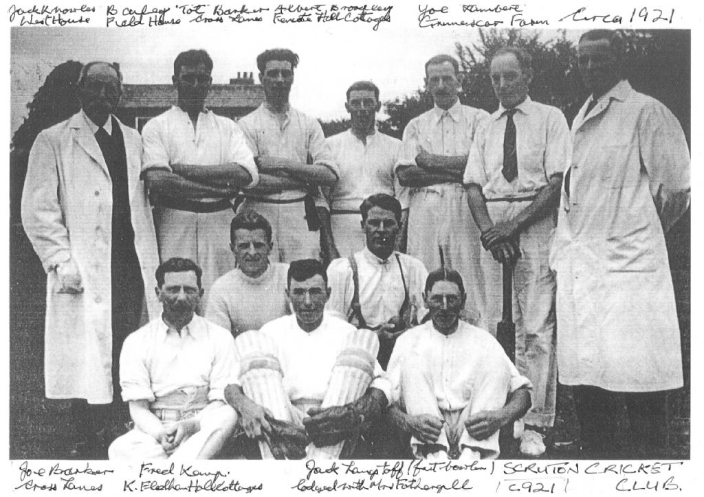 Scruton Cricket Club circa 1921