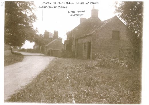 Entry to Ham Hall Lane in 1920s