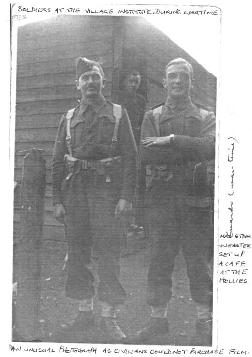 Soldiers at the village institute during wartime