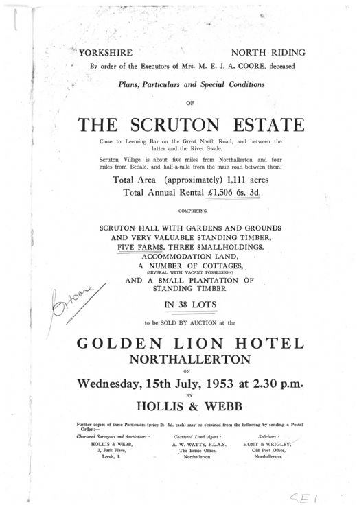 Scruton Estate - Sale Notice