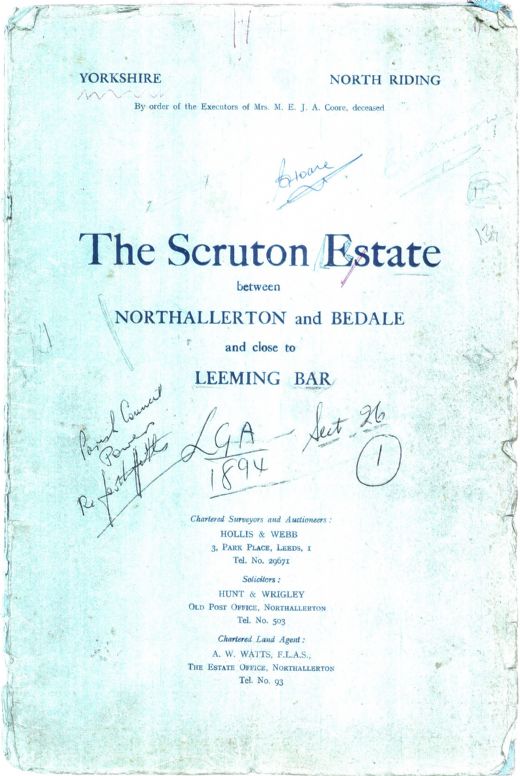 Scruton Estate sale - front cover